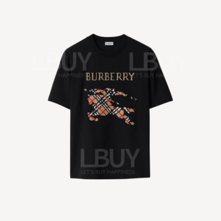 Burberry Checkered Warhorse Pattern T-Shirt Black 8109021