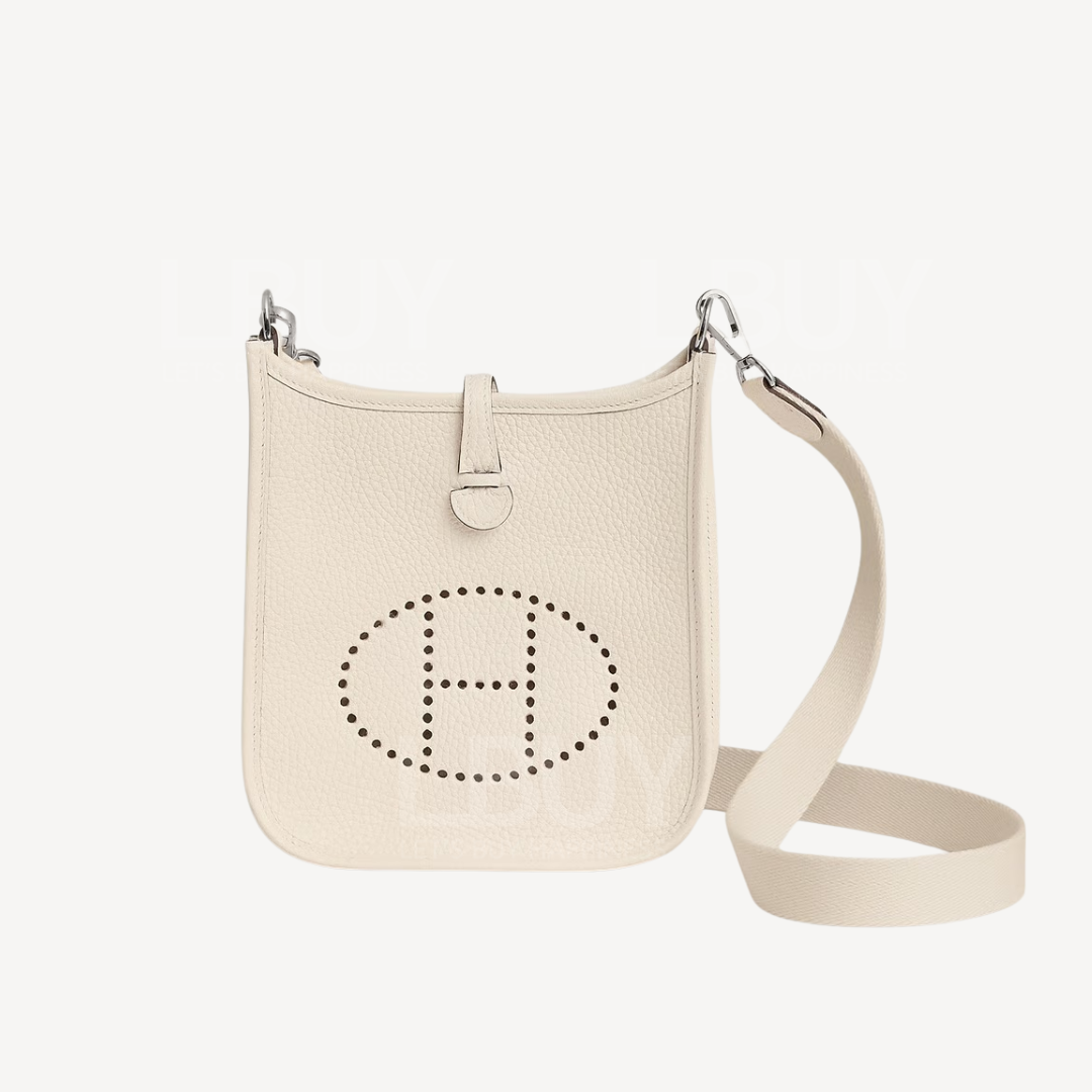 Hermes Mini Evelyne 16 Amazone Bag 奶昔白 銀扣