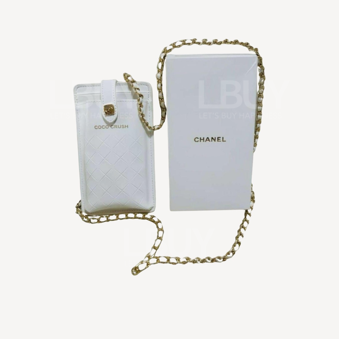 Chanel VIP 限定 Coco Crush 白色手机挂袋