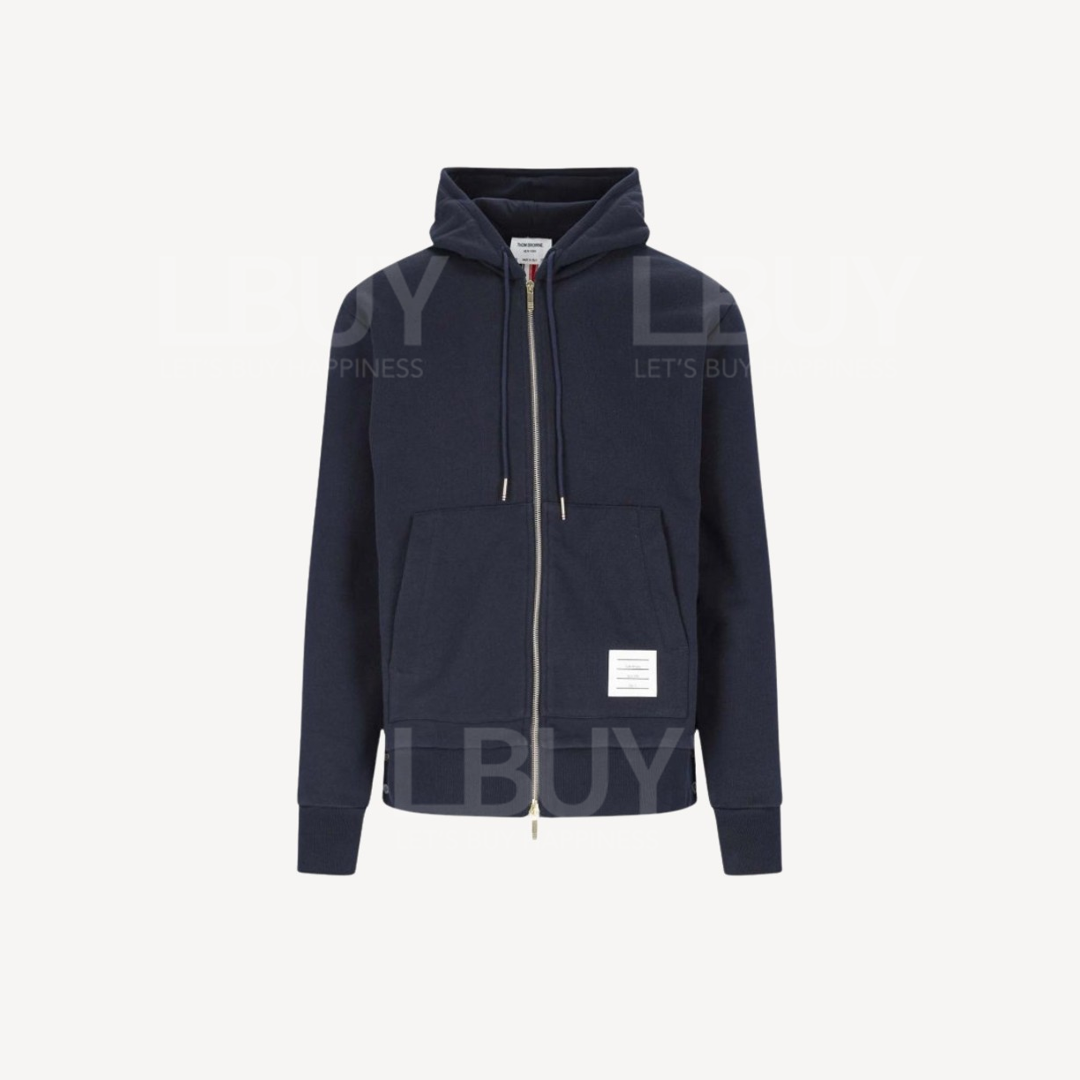 Thom Browne 红蓝织带有帽卫衣外套 蓝色