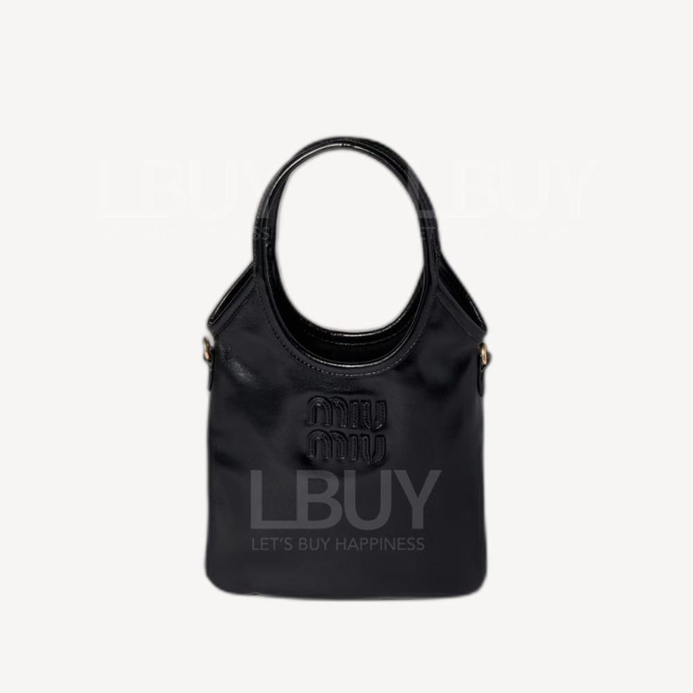 Miu Miu Ivy Mini Hobo Leather Bag Black