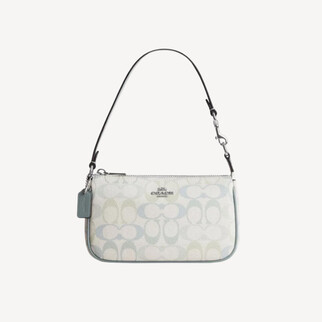 Coach Nolita 19 In Signature Canvas 手袋 粉笔白 冰川蓝