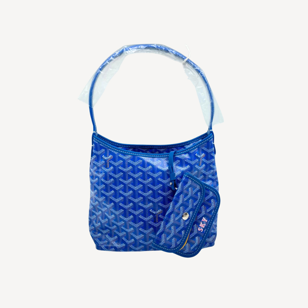 Goyard Boheme Hobo Mini 限量版單肩袋 天空藍色 併粉紅色繪字Sky