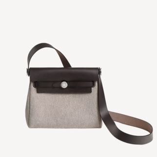 Hermes Herbag Zip 20 Bag Mini 烏木色米白拼银扣