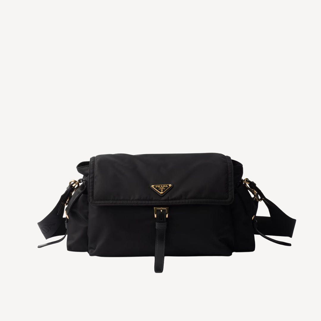 Prada Explore 大号Re-nylon 肩背袋黑色