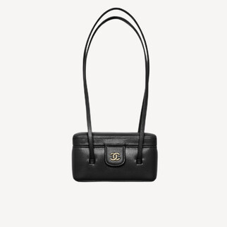 Chanel Preppy coco 長型皮帶化妝包 黑色 AP5067