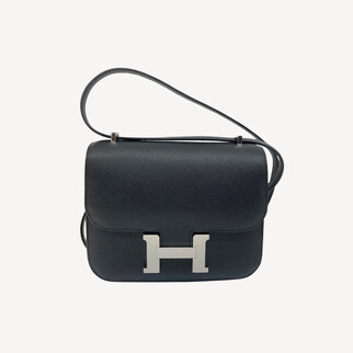 Hermes Mini Constance 19 黑色 银扣 附带镜子