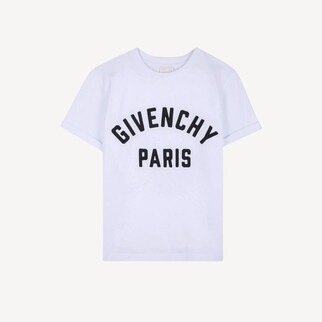 Givenchy 白色刺繡logo短袖T恤 H31109