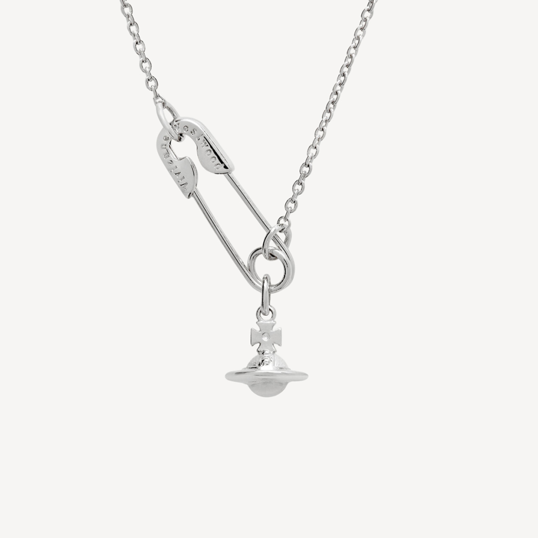 Vivienne Westwood Safety Pin Pendant Necklace 銀色別針吊墜項鏈頸鏈