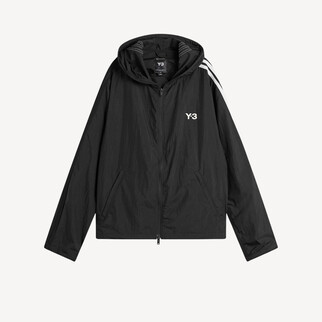 Y-3 Nylon Wide 3 Stripes Track Top 黑色拉链运动外套 KF1085
