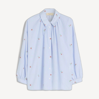 Weekend Max Mara 印花粉蓝条子恤衫