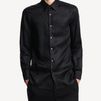 Emporio Armani Regular Fit 常規版暗花標誌恤衫 黑色